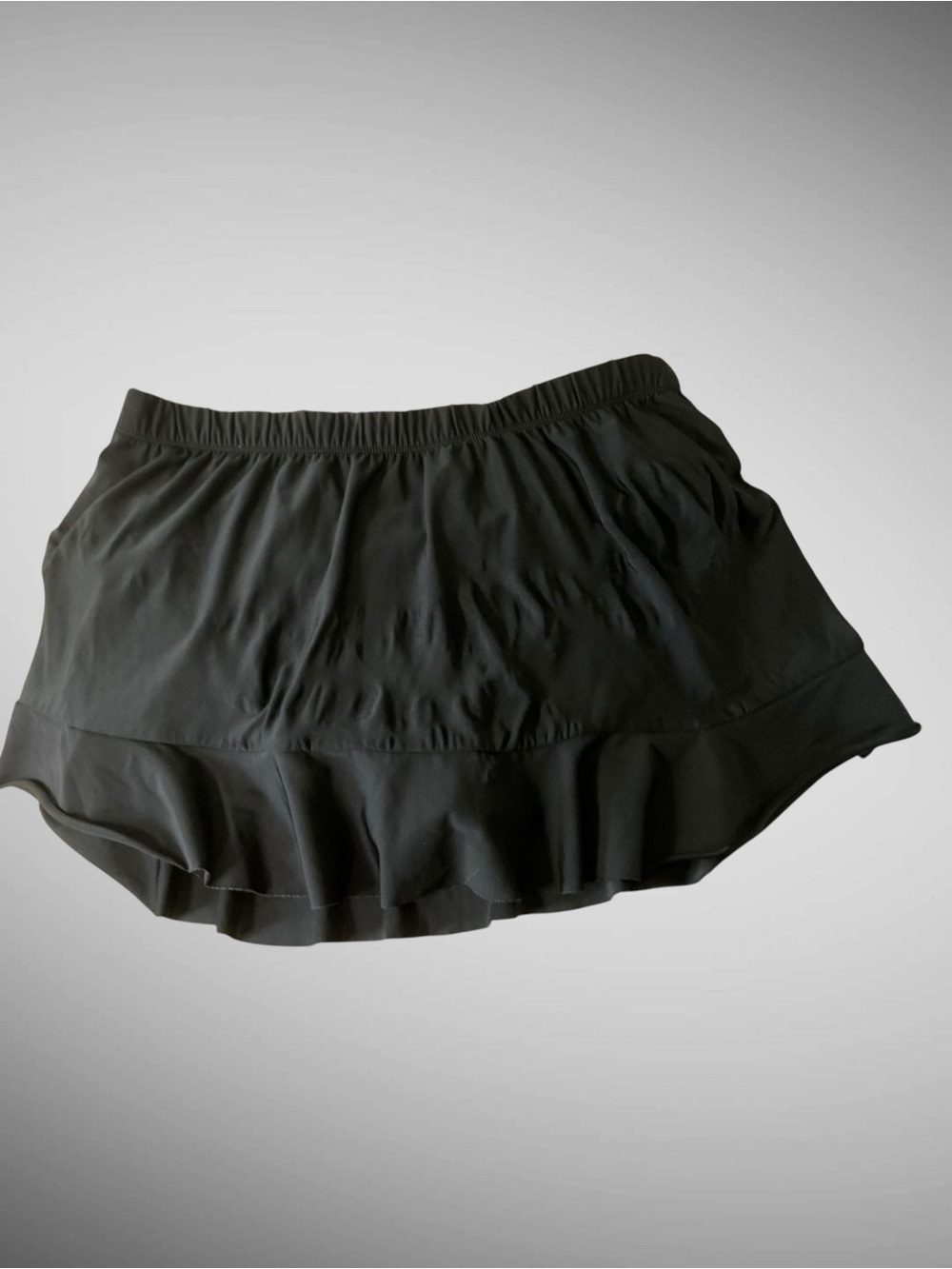 Aqua Green Black Swim Skirt 16W 18W Plus Size Ruffle Hem Swim Bottom